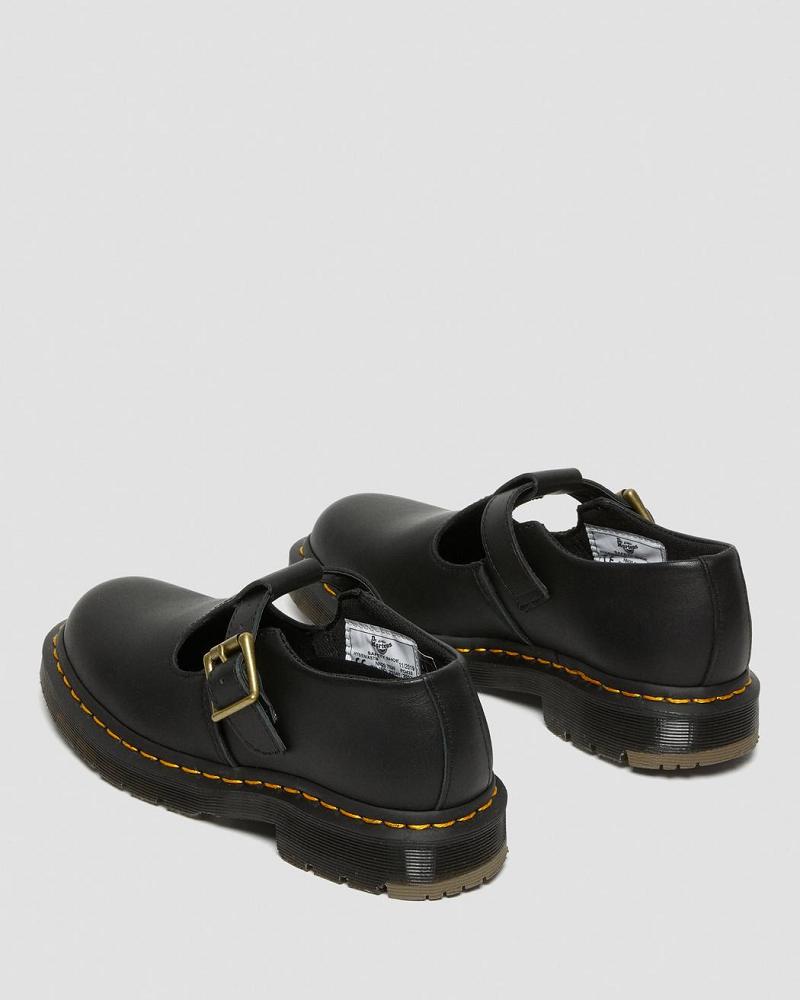 Women's Dr Martens Polley Slip Resistant Mary Jane Shoes Black | AU 336GSO